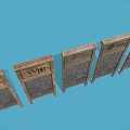 Vintage Wooden Shutters With Metal Slats And WBB Logo On Blue Background Design