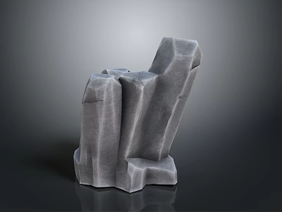 Wooden And Stone Decorative Sculpture With Irregular Textured Surface 3d model