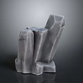 Wooden And Stone Decorative Sculpture With Irregular Textured Surface