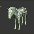 Zebra With Black And White Stripes Standing On Dark Background With Reflection