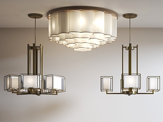 New Chinese Chandelier Modern Chinese Chandelier Light Luxury Chandelier Villa Chandelier Guest Restaurant Chandelier Hotel Chandelier Ceiling Lamp 3d model