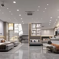 Modern Furniture Showroom With Bed Displays Sofas And Spacious Bright Interior Design