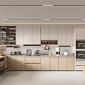 Modern Kitchen Interior With Light Cabinets Integrated Appliances Countertop And Natural Light