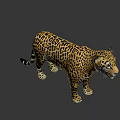 Realistic Jaguar Game Character With Detailed Spotted Fur And Side Profile
