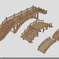 Wooden Landscape Bridges with Various Arch and Staircase Designs