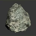 Natural Rough Mineral Stone With Green White Texture And Labeled Tags