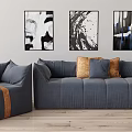Modern Combination Sofa Multiplayer Sofa 3d model