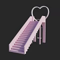 Instagrammable Pink Photo Spot with Heart Shaped Ring Staircase and Swing