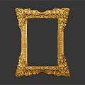 Ornate Golden Picture Frame With Intricate Carvings For Home Decor