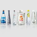 Various Bottled Water Brands With Different Clear Bottle Designs On