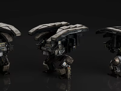 Game and Movie Character Mechanical Armor With Detailed Complex Design Metallic Texture 3d model