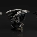 Game and Movie Character Mechanical Armor With Detailed Complex Design Metallic Texture