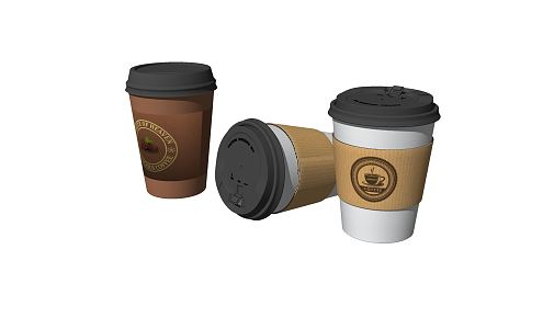 Modern coffee cup paper coffee cup takeaway coffee cup 3d model