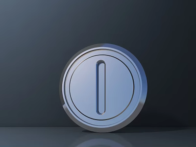 Industrial Equipment Circular Metal Component with Vertical Slot Stainless Steel Precision Part 3d model