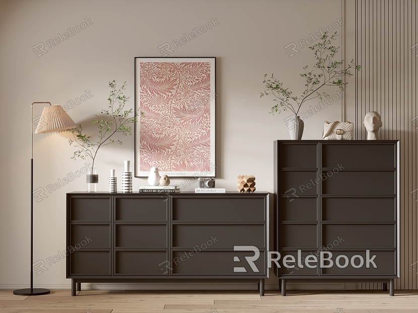 Modern Black Cabinet Whole Cabinet Sideboard Cabinet Balcony Cabinet Storage Cabinet Entrance Cabinet model