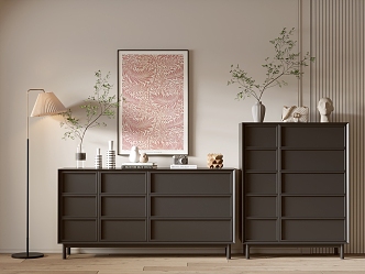 Modern Black Cabinet Whole Cabinet Sideboard Cabinet Balcony Cabinet Storage Cabinet Entrance Cabinet 3d model