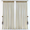 Elegant Ivory Linen Curtains With Brass Hooks And Tassel Tiebacks