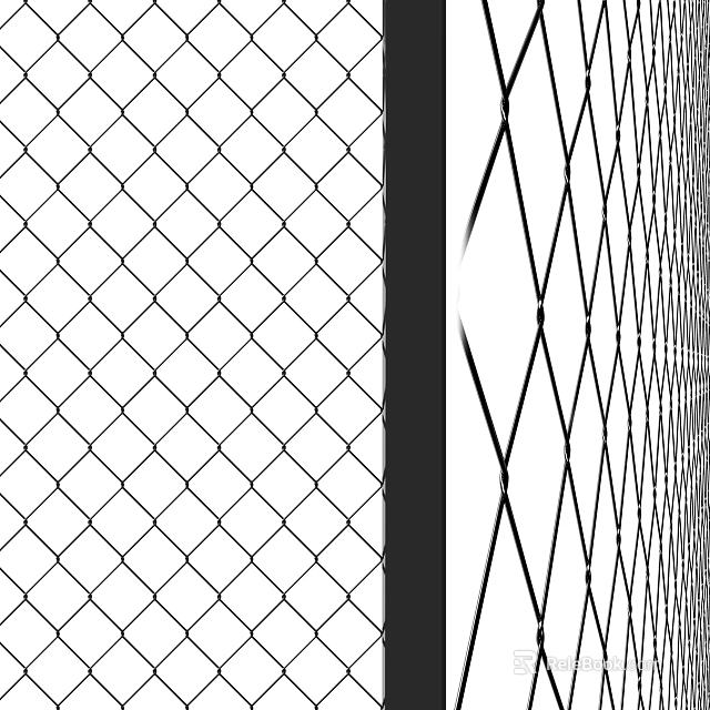 Wire Mesh Fence Design Featuring Black And White Diamond Grid Pattern Structure 3d model