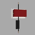 Modern Red And Black Wall Lamp With Rectangular Shade And Geometric Design 3d model