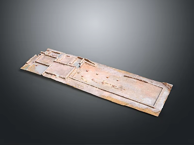 Ancient Architectural Wooden Door With Intricate Carvings And Weathered Surface Texture 3d model