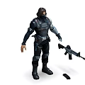 Game Movie Character Wearing Tactical Gear With Assault Rifle And Mask