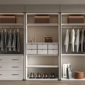Modern Wardrobe Interior Design With Hanging Clothes Drawers Shoes And Storage Boxes