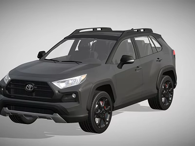 Black Toyota SUV Featuring Roof Rack And Black Alloy Wheels Design 3d model