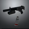 Tactical Weapon Pistol With Silencer And Detachable Silver Red Stripe Magazine