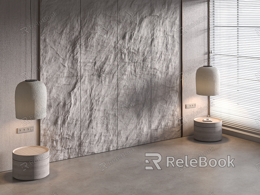 Bedroom background wall rock background wall-Quiet rock background rubble model