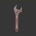 Copper Colored Adjustable Wrench With Expert Tools Engraving And Reflective Finish As Household Tool