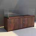 Wooden Display Cabinet With Transparent Glass Top And Storage Doors For Retail Product