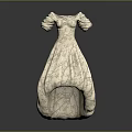 Intricately Carved Dress Sculpture With Elegant Floral Patterns And Artistic Design Details
