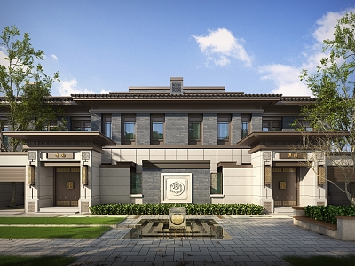 New Chinese Townhouse 3d model