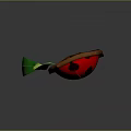 Decorative Ladybug Shaped Object With Green Leaf And Stem Design
