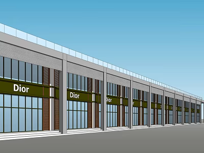 Modern commercial street commercial podium 3d model Modern commercial street commercial podium 3d model