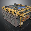 Industrial Equipment Module With Yellow Frame Piping System Crane Orange Tanks And Metal Panels
