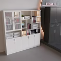 File Cabinet With Glass Doors Compartments And Closed Storage Modern Office Design