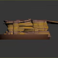 3D Rendered Canyon Terrain With Layered Rock Formations Orange Yellow Colors And Purple Spires