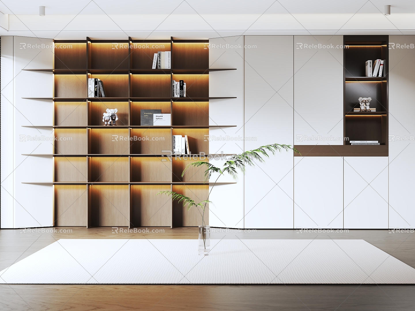 Modern bookcase 3d model