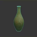 Yellow Textured Vase Sculpture Carving With Elegant Curved Shape And Ceramic Material