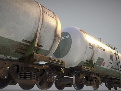 Old Tank Train Cars With Elgin Proctor Markings And Metal Wheels 3d model