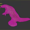 Golden Pangolin Sculpture Standing on Green Base With Detailed Scales and Lifelike Posture