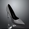 Elegant Silver High Heels Featuring Pointed Toe Shiny Stiletto Heel And Glossy Design