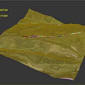 3D Natural Mountain Landscape With Green Valleys And White Snow Covered Areas