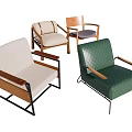 Collection of Modern Accent Chairs with Wooden Arms Metal Frames and Upholstery Colors