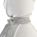 White Fabric Chandeliers With Knotted Top And Tassel Details Modern Minimalist Design