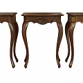 Classic Carved Dark Brown Solid Wood Nesting Side Tables Set For Traditional Home Interior Decor