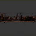 Industrial Equipment With Multiple Red Components And Metal Framework Structure