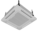 Modern Square White Ceiling Mounted Air Conditioner Air Outlet Grille Design for Home Interior