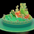 Dragon Boat Festival 3D Layered Decoration With Zongzi Dragon And Bamboo